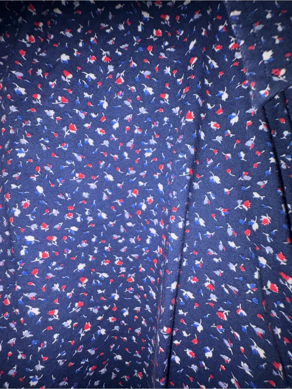 Banana Republic Navy Button-Down Shirt with Small Floral Print